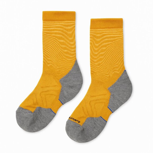 Smartwool Merino Hiking Socks Crew Performance Blend Medium Mustard Grey - Picture 2 of 10
